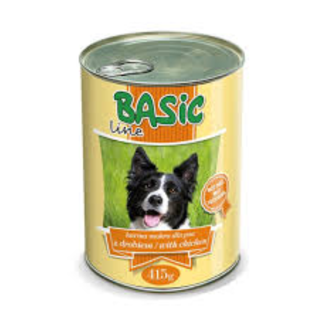 BASIC LINE WET DOG FOOD WITH CHICKEN 415GR CAN